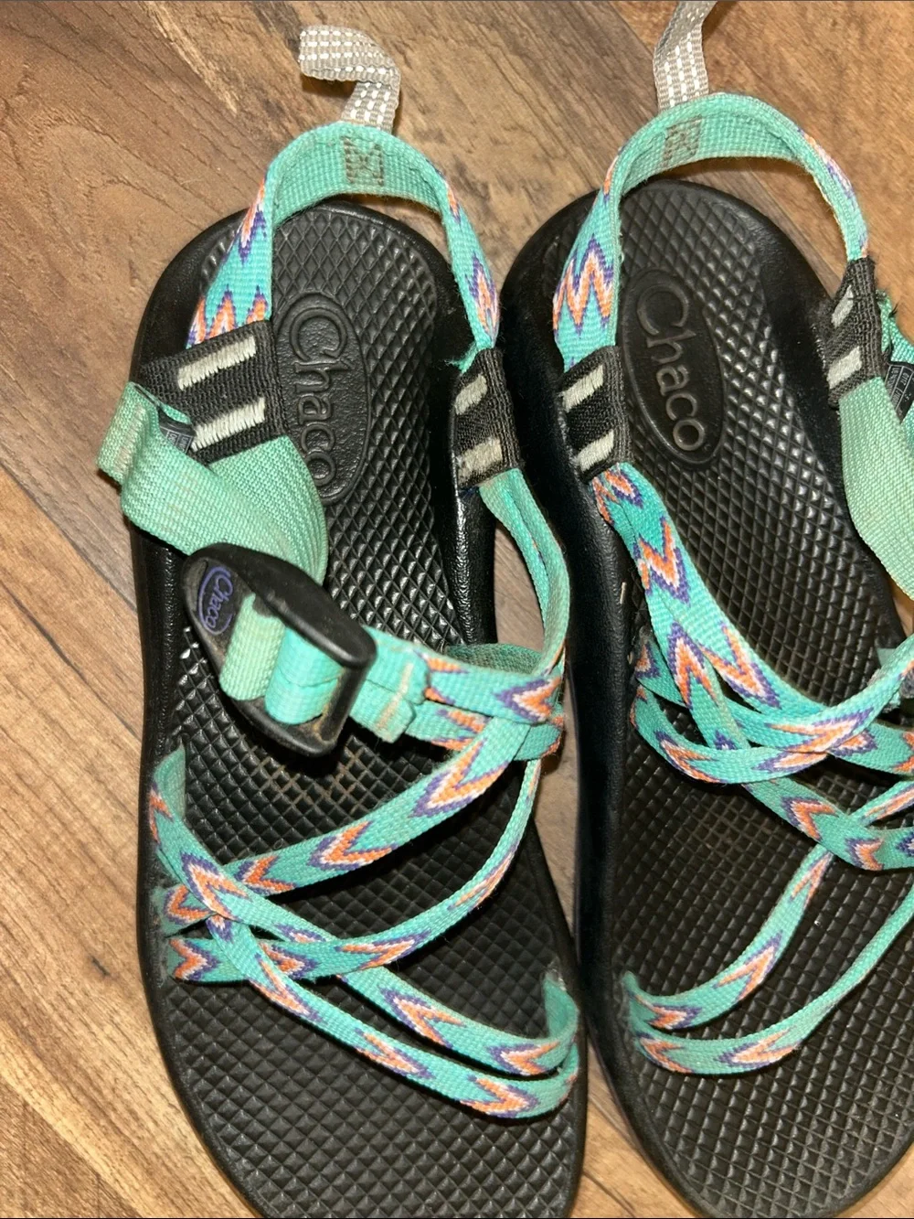 Chaco Women's Teal Multi Strappy Outdoor Sandal